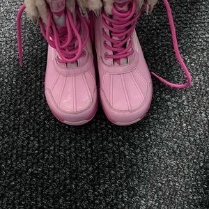 UGG Cream and Pink Fur Boots